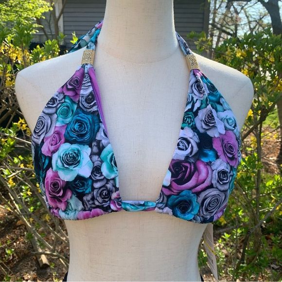 Y2K style Bikini Floral Top Brand New with tags - Picture 1 of 8